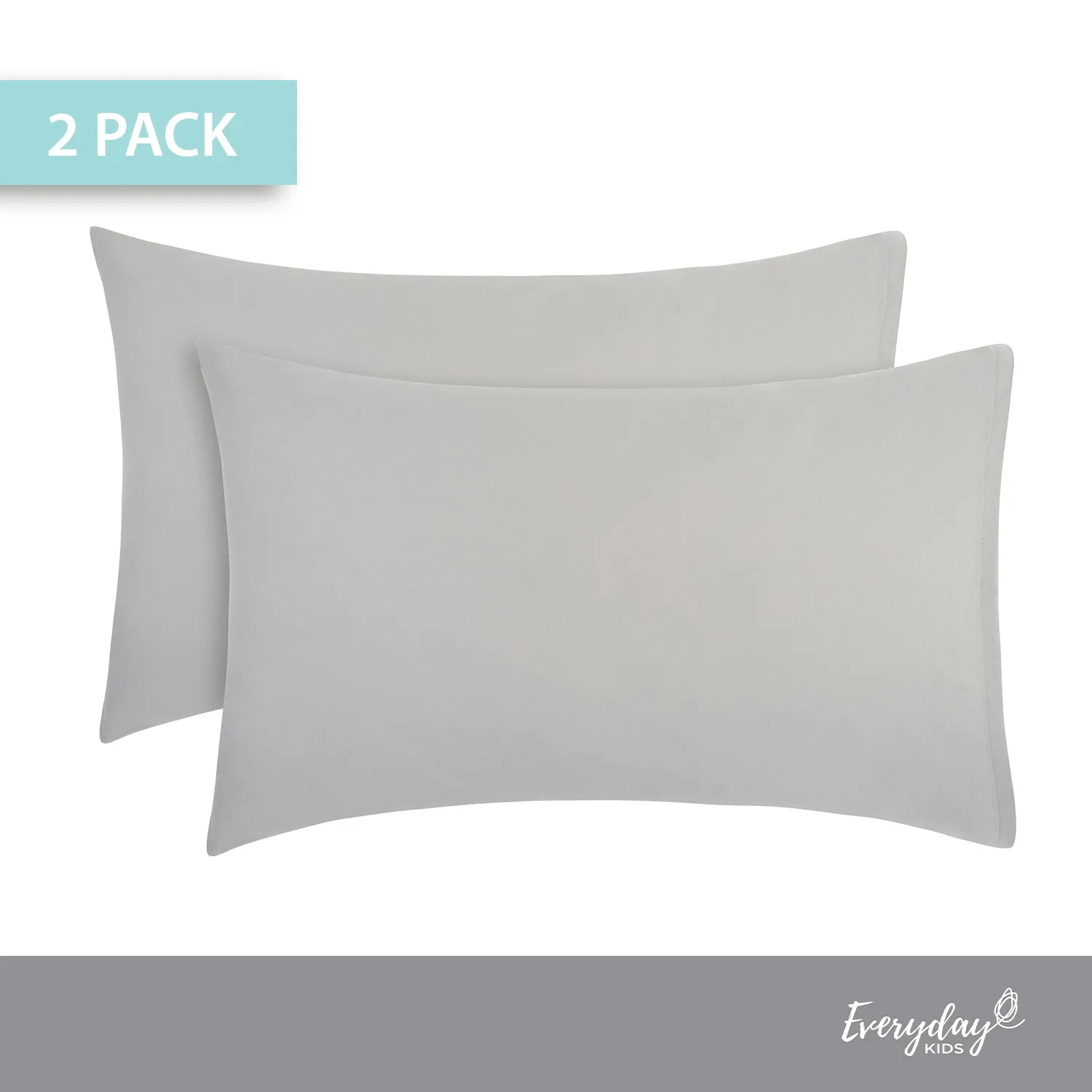 Solid Gray 2-Pack Toddler Travel Pillowcases