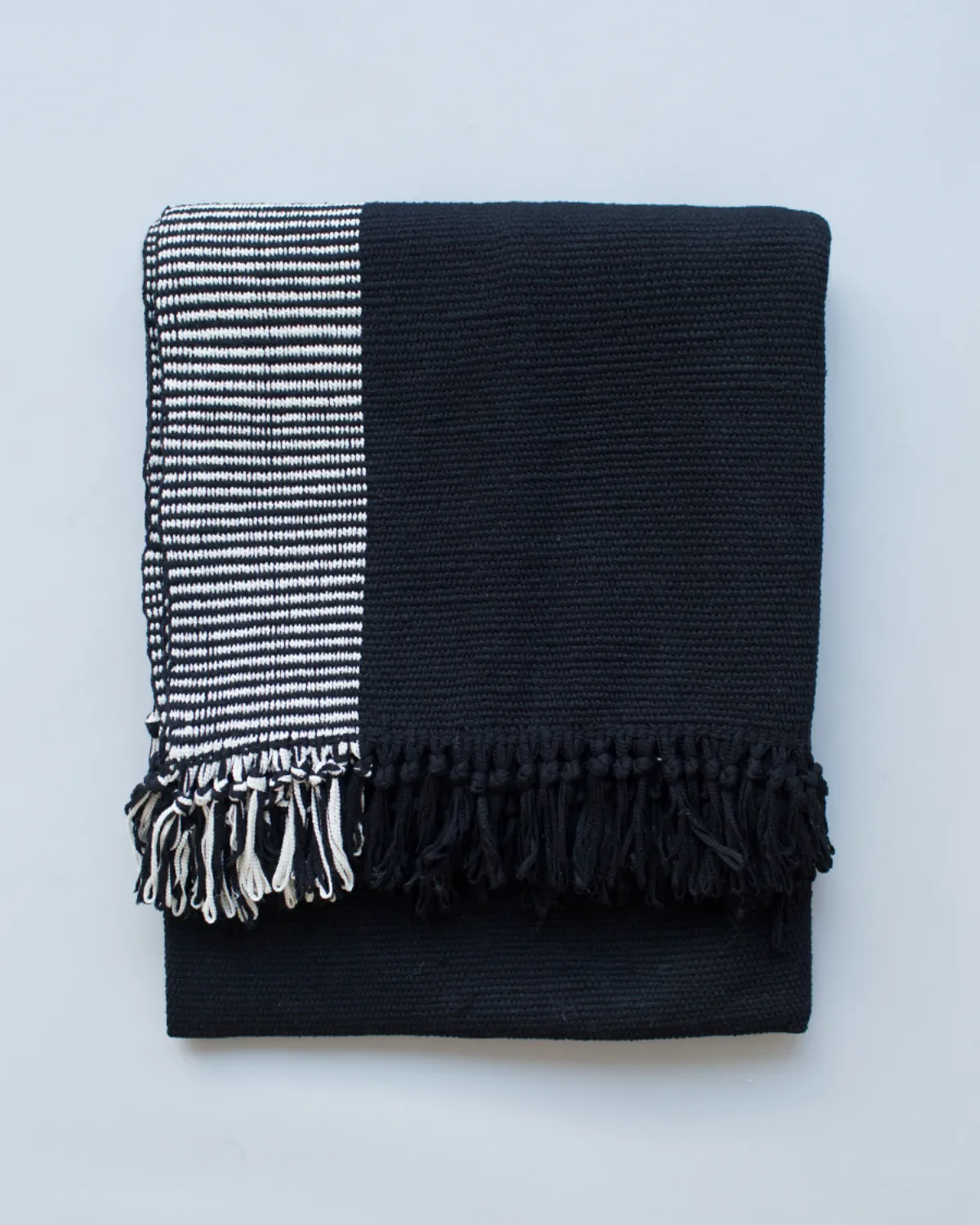 Striped Edge Blanket in Cotton