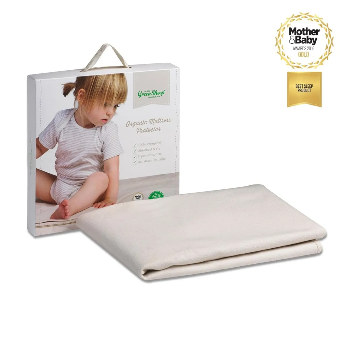 The Little Green Sheep Waterproof Mattress Protector to fit SnuzKot - 68x117cm