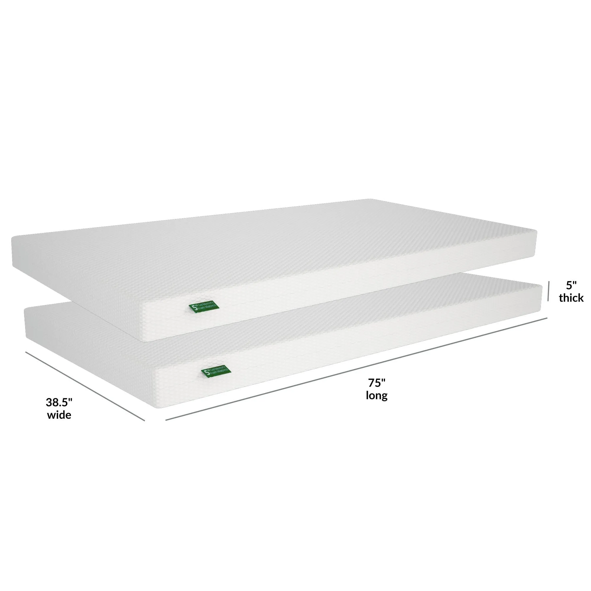 Two Pack 5-Inch Twin Memory Foam Mattress