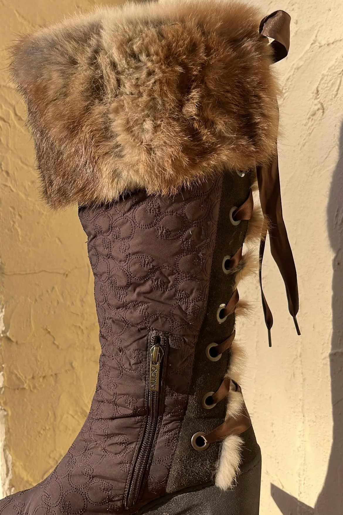 Y2K Fluffy Wedge Boots